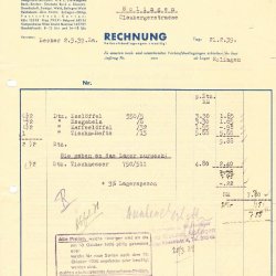 Invoice for buying silverware, 1939