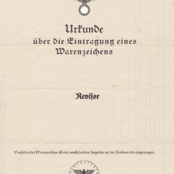 Revisor´s Certificate of the German Patent Office 1939